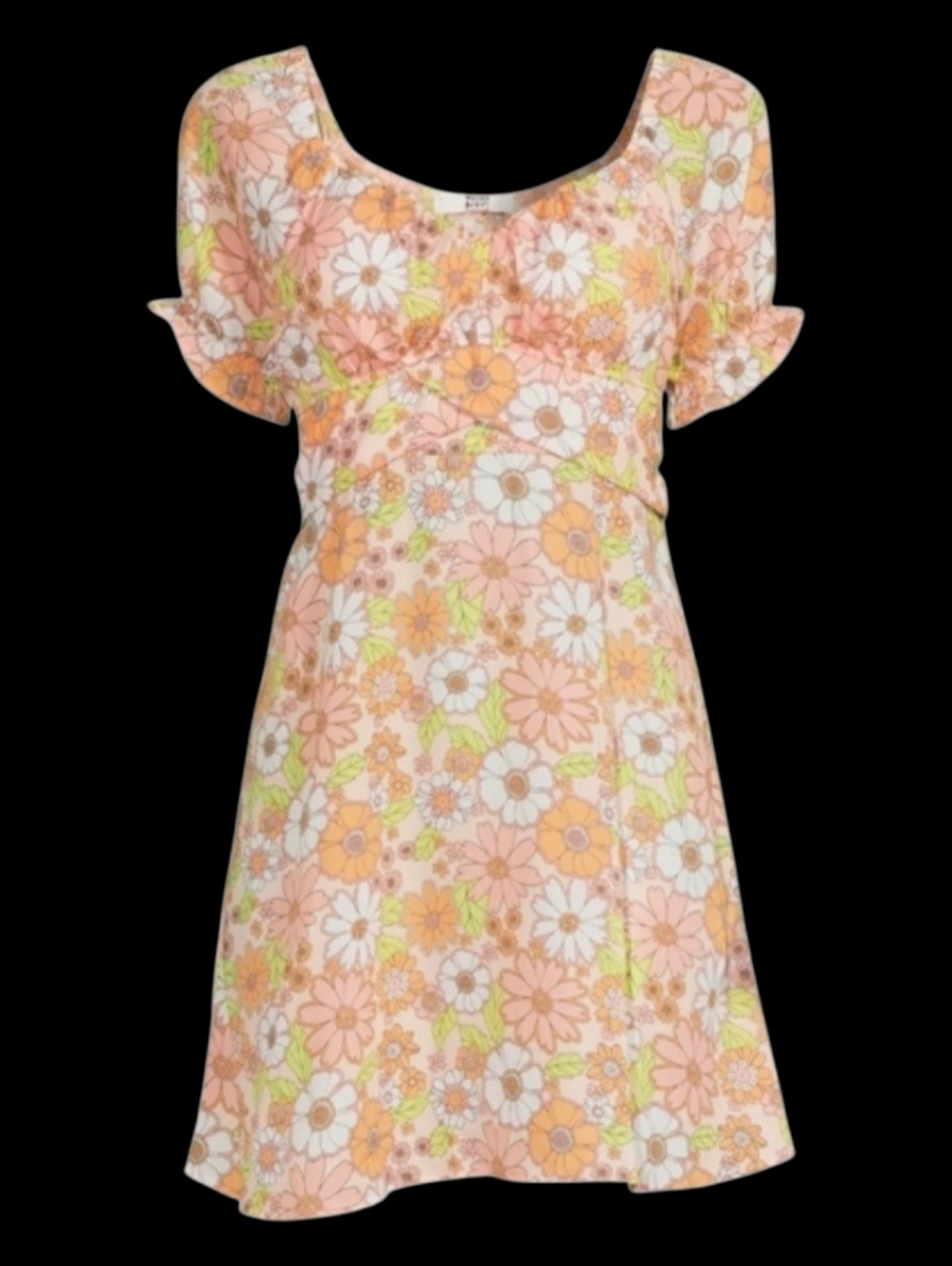Peasant Garden Fairy Coquettte Madden NYC Floral Puff Sleeve Peasant  M
